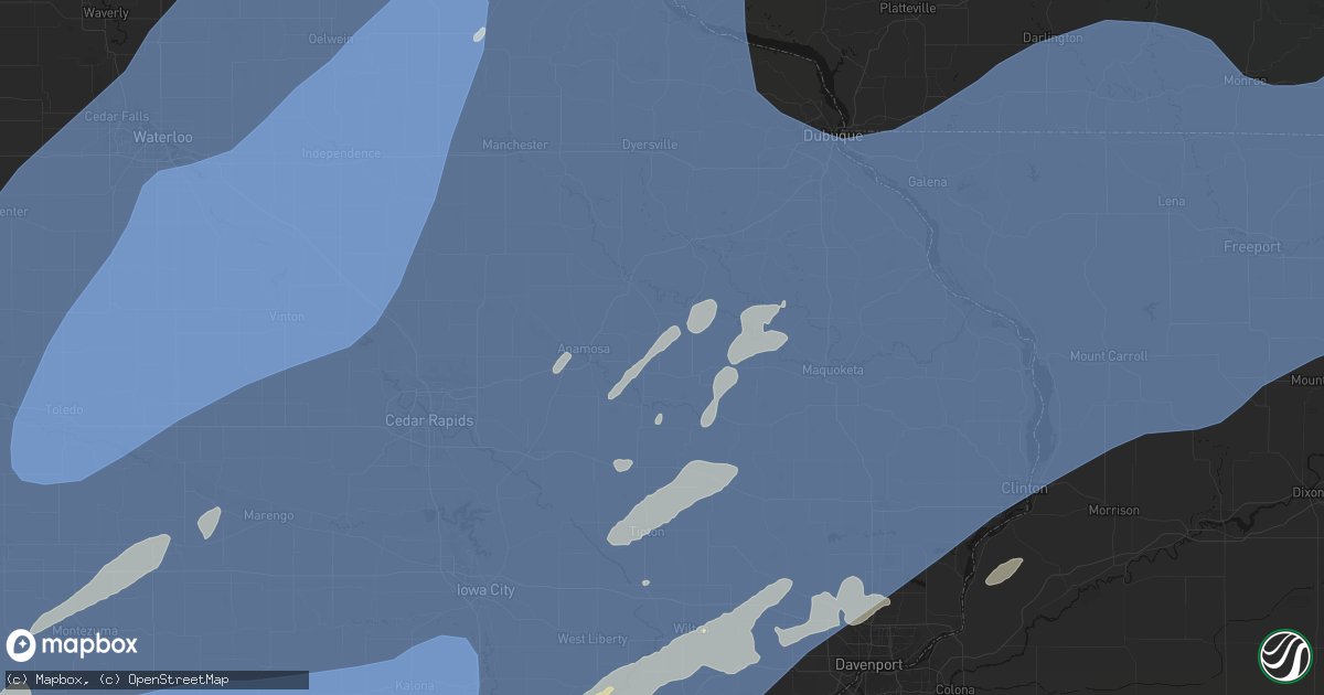Hail map in Center Junction, IA on June 11, 2026