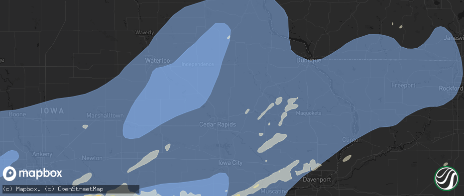 Hail map in Central City, IA on June 11, 2026