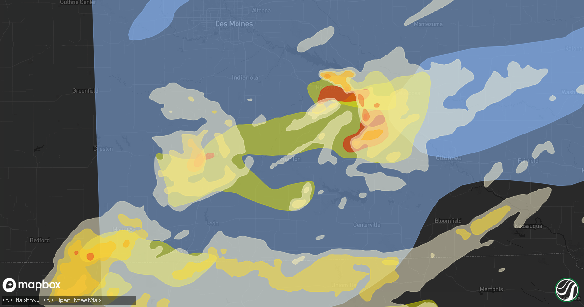 Hail map in Chariton, IA on June 11, 2026