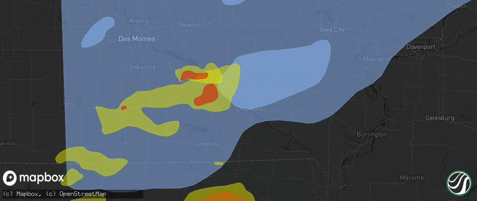 Hail map in Chillicothe, IA on June 11, 2026