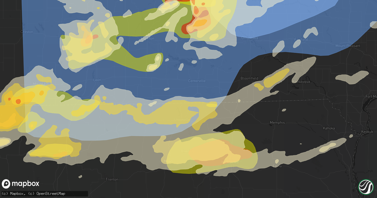 Hail map in Cincinnati, IA on June 11, 2026