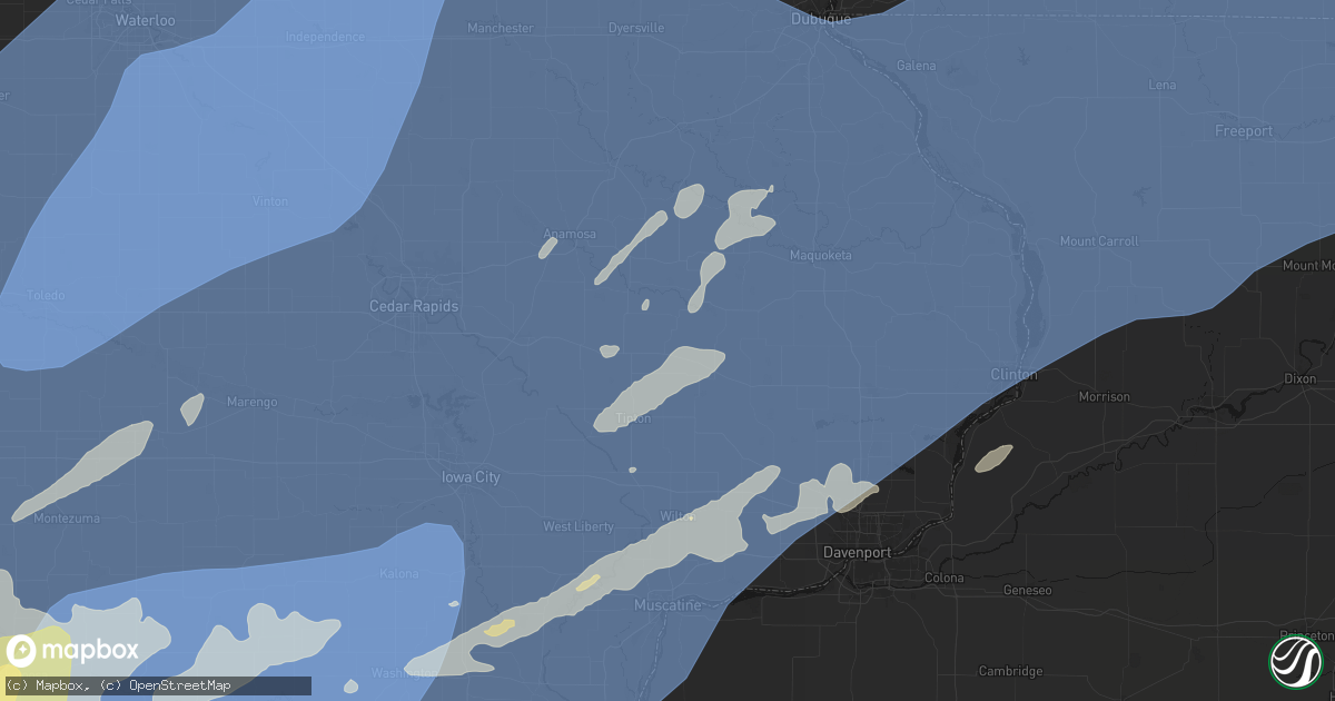 Hail map in Clarence, IA on June 11, 2026