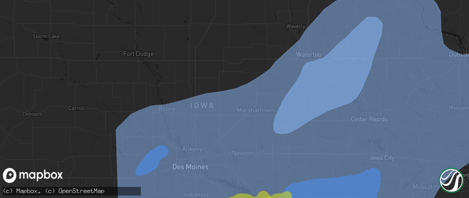 Hail map in Clemons, IA on June 11, 2026
