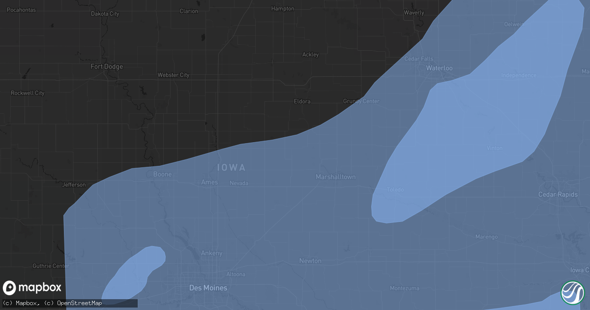 Hail map in Clemons, IA on June 11, 2026