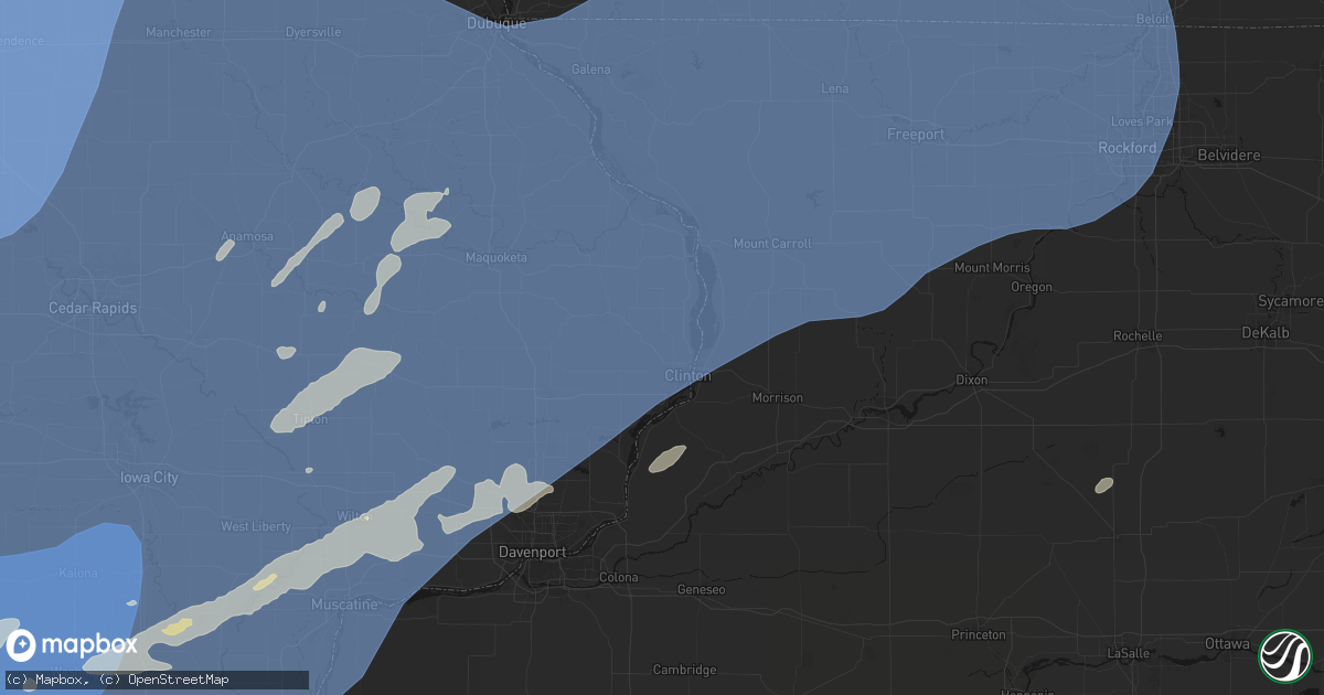 Hail map in Clinton, IA on June 11, 2026