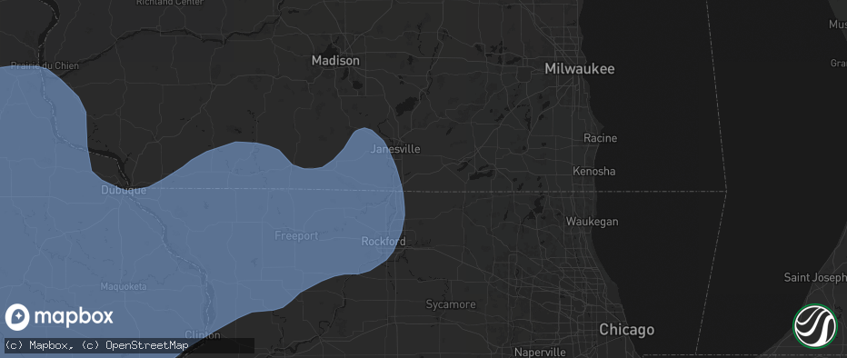 Hail map in Clinton, WI on June 11, 2026