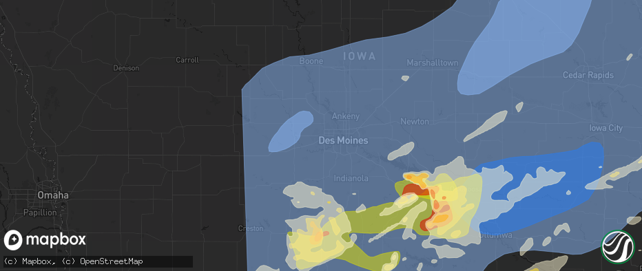 Hail map in Clive, IA on June 11, 2026