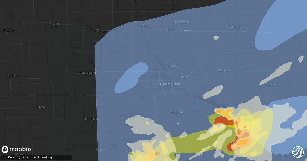 Hail map in Clive, IA on June 11, 2026