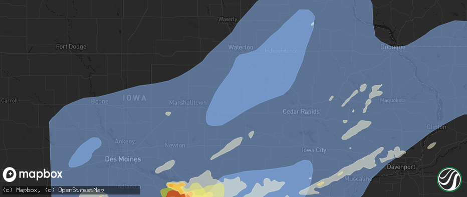 Hail map in Clutier, IA on June 11, 2026