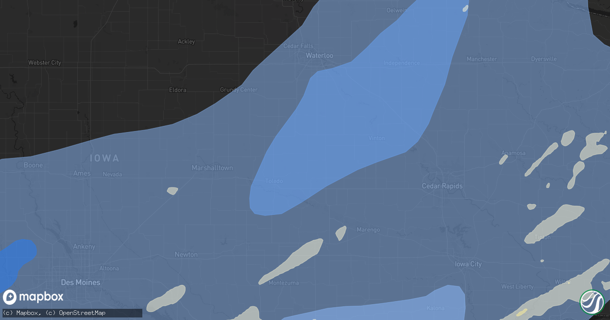 Hail map in Clutier, IA on June 11, 2026
