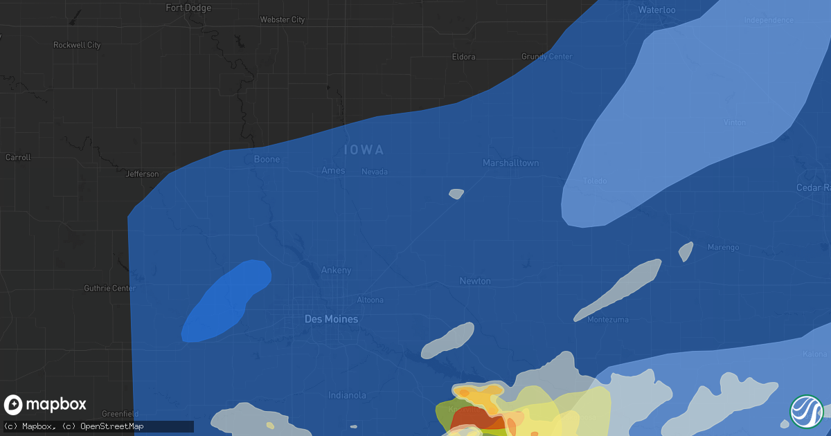 Hail map in Collins, IA on June 11, 2026