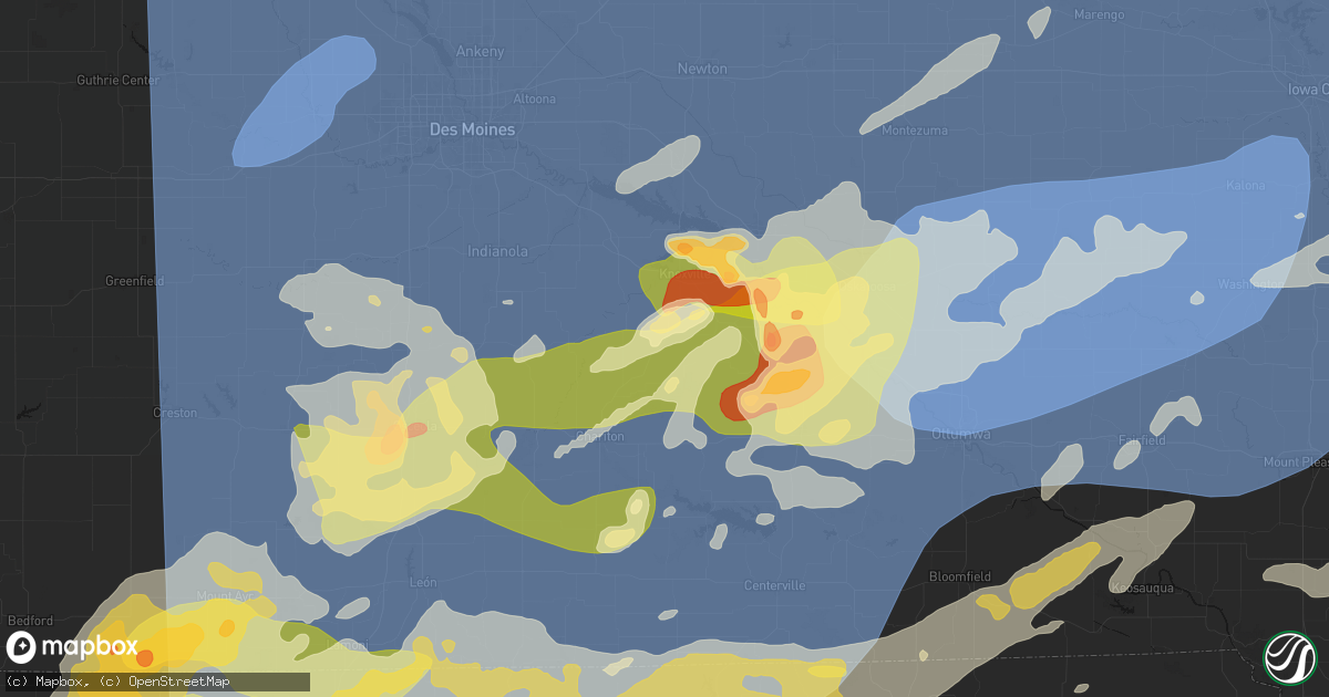 Hail map in Columbia, IA on June 11, 2026
