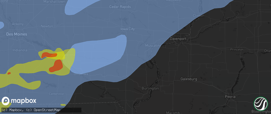 Hail map in Columbus City, IA on June 11, 2026