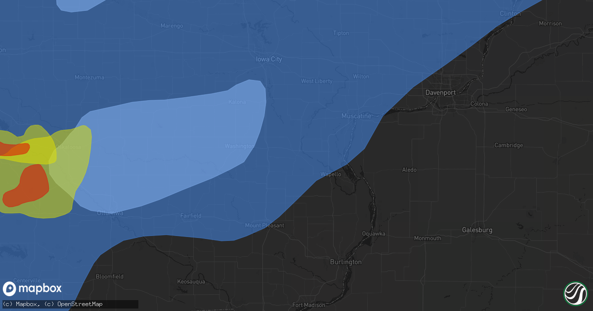 Hail map in Columbus City, IA on June 11, 2026