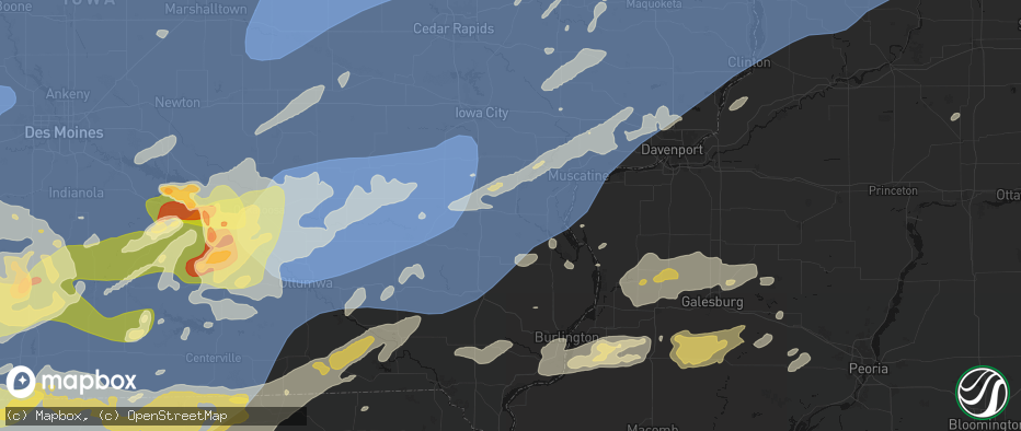 Hail map in Columbus Junction, IA on June 11, 2026