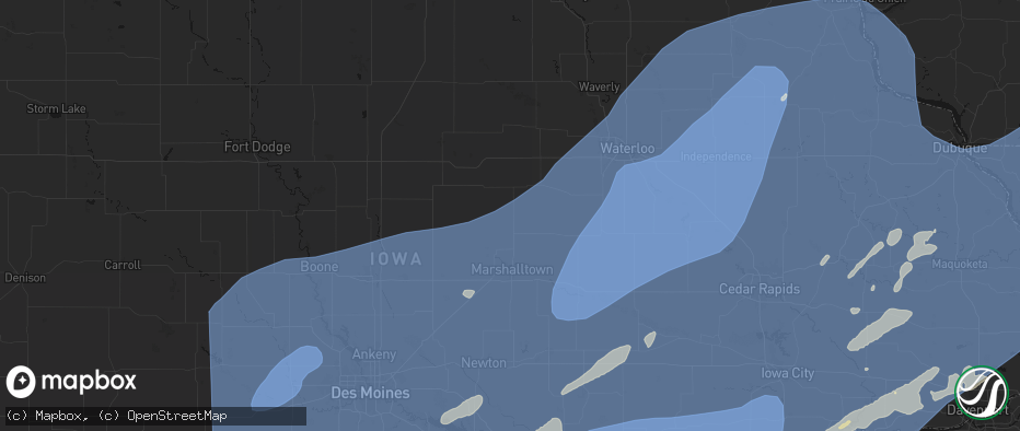 Hail map in Conrad, IA on June 11, 2026