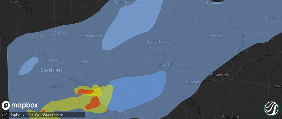 Hail map in Conroy, IA on June 11, 2026