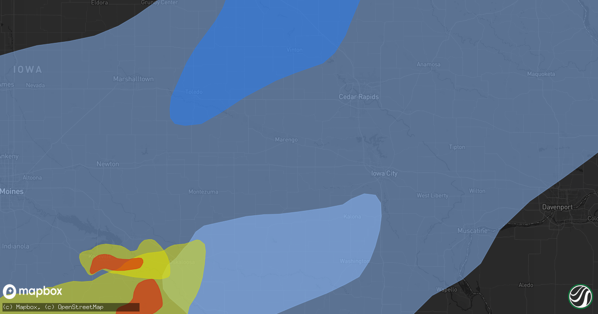 Hail map in Conroy, IA on June 11, 2026