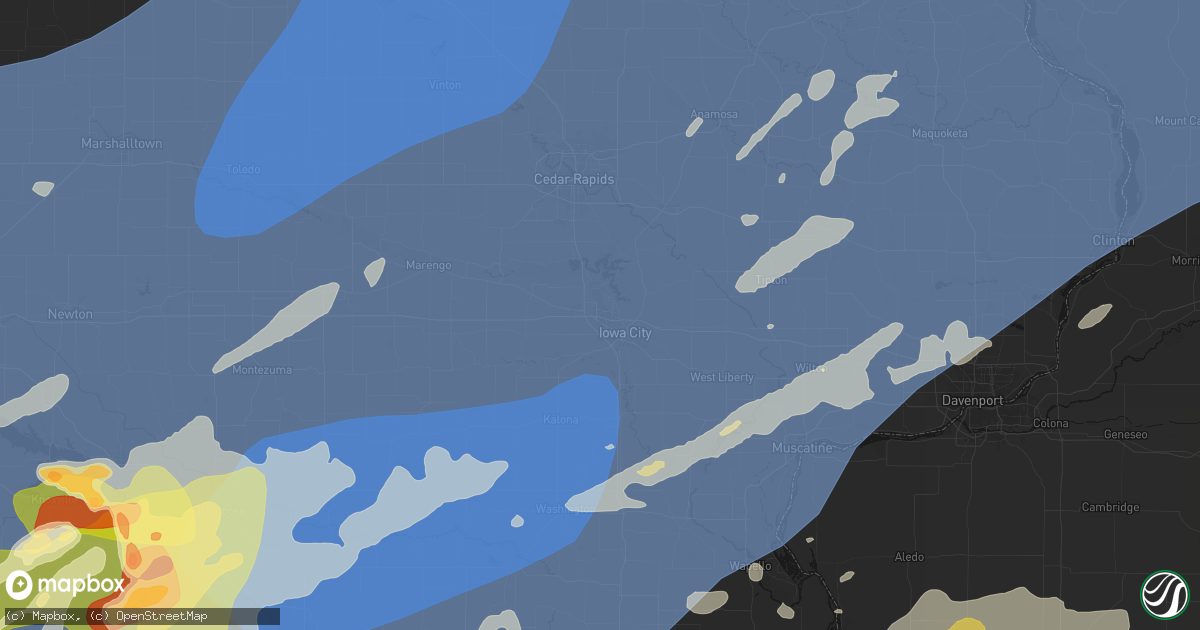 Hail map in Coralville, IA on June 11, 2026
