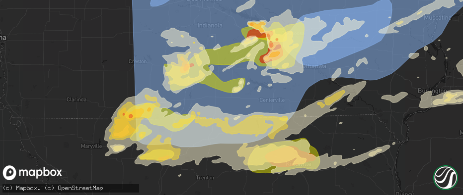 Hail map in Corydon, IA on June 11, 2026