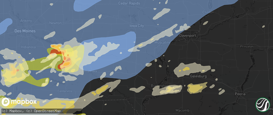 Hail map in Crawfordsville, IA on June 11, 2026