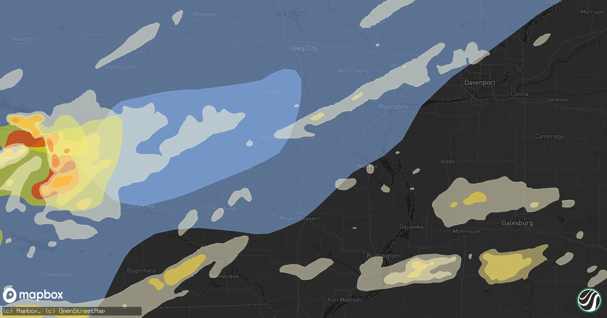 Hail map in Crawfordsville, IA on June 11, 2026