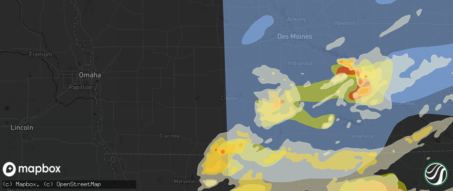 Hail map in Creston, IA on June 11, 2026