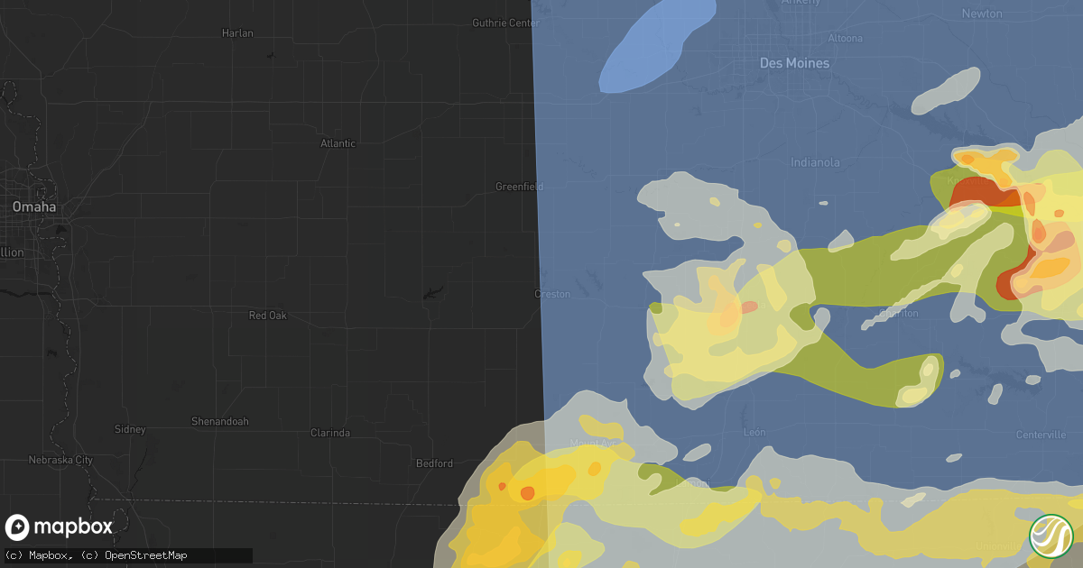 Hail map in Creston, IA on June 11, 2026