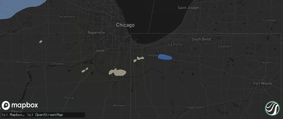 Hail map in Crown Point, IN on June 11, 2026