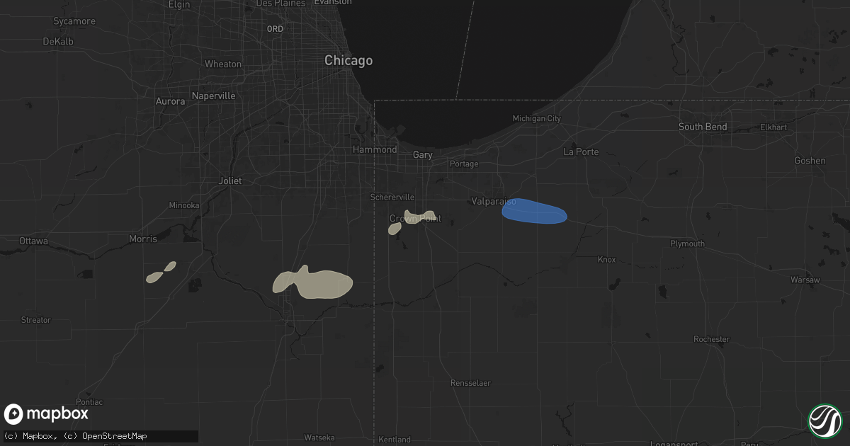 Hail map in Crown Point, IN on June 11, 2026