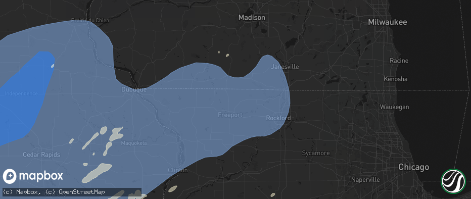 Hail map in Dakota, IL on June 11, 2026