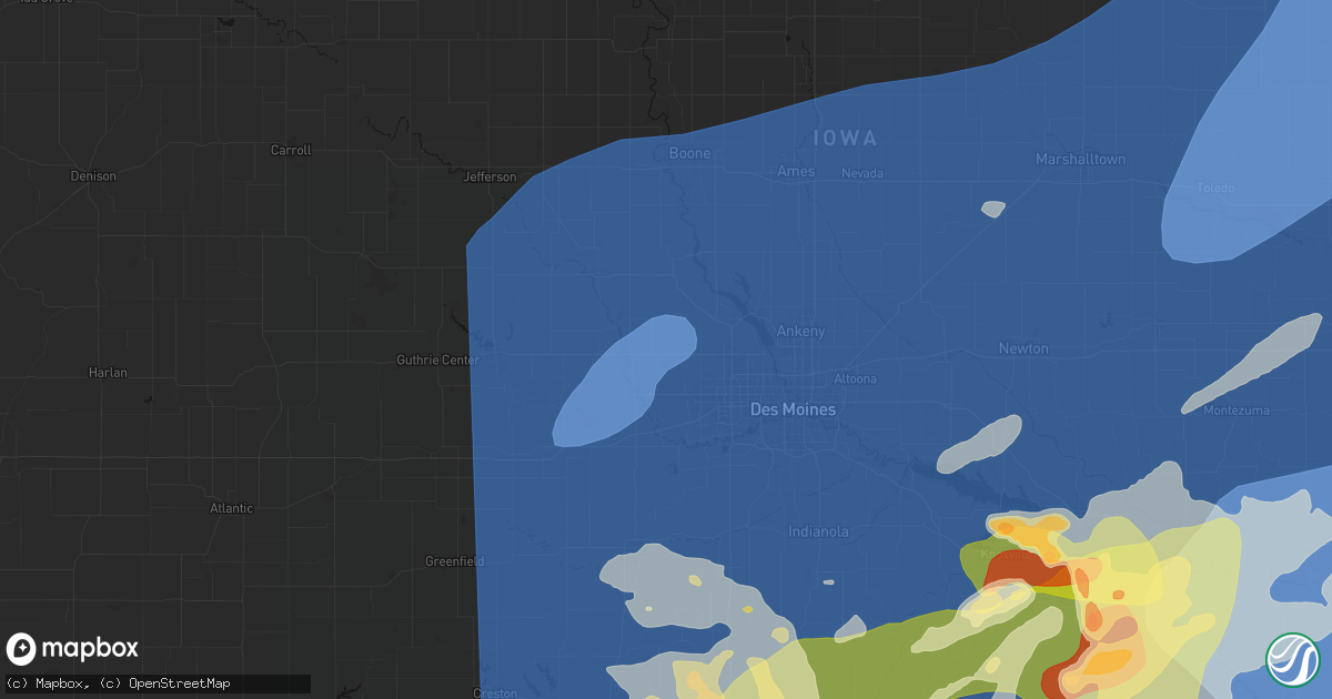 Hail map in Dallas Center, IA on June 11, 2026