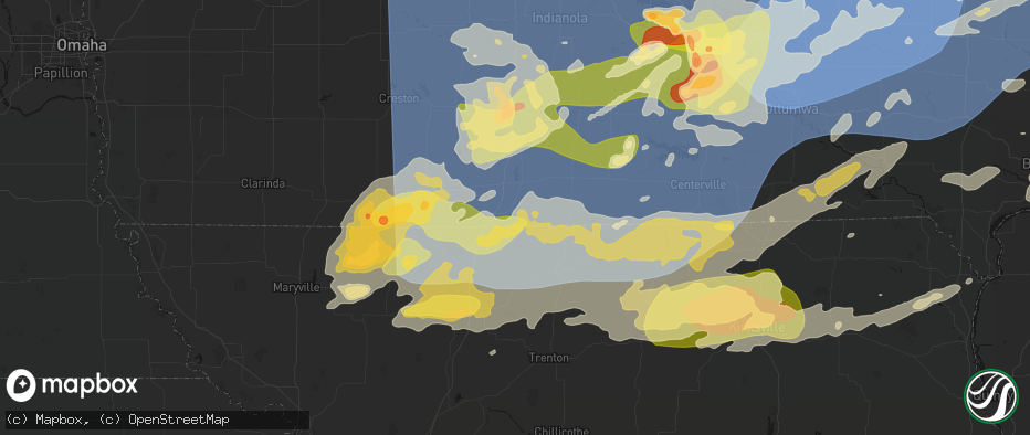 Hail map in Davis City, IA on June 11, 2026