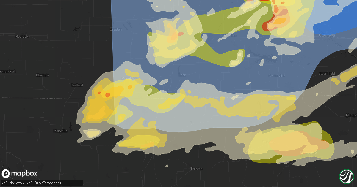 Hail map in Davis City, IA on June 11, 2026