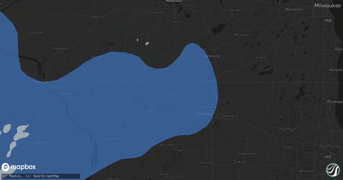 Hail map in Davis, IL on June 11, 2026
