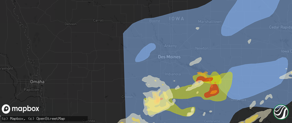 Hail map in De Soto, IA on June 11, 2026