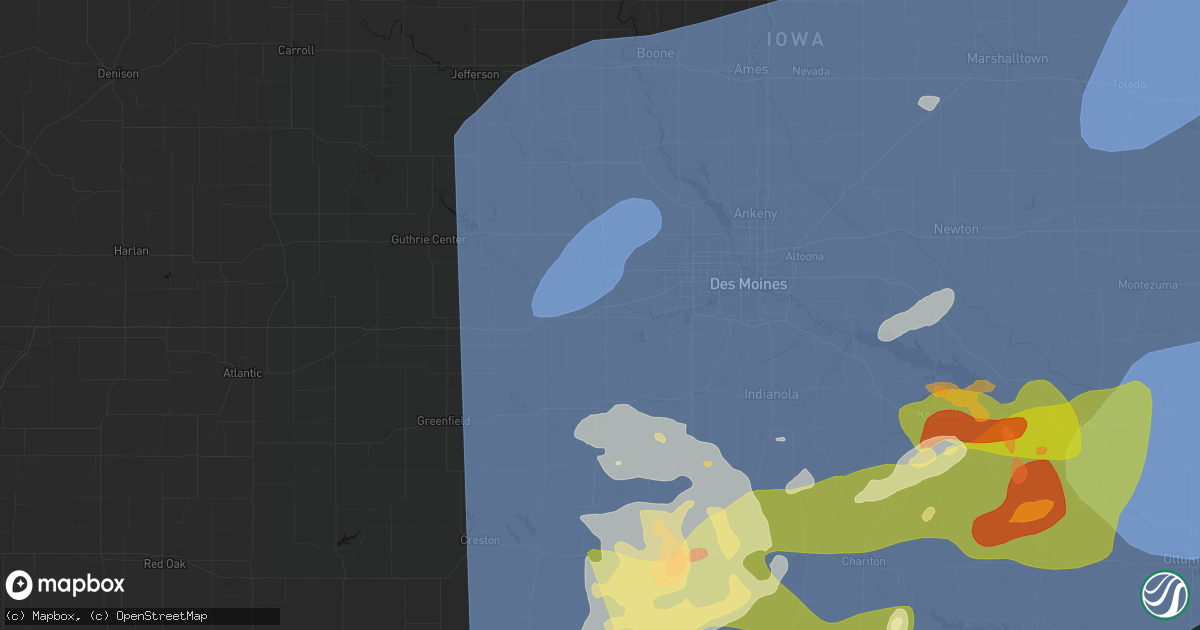 Hail map in De Soto, IA on June 11, 2026