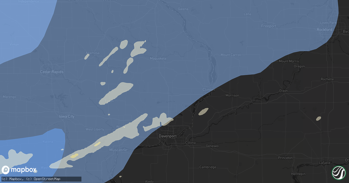 Hail map in De Witt, IA on June 11, 2026