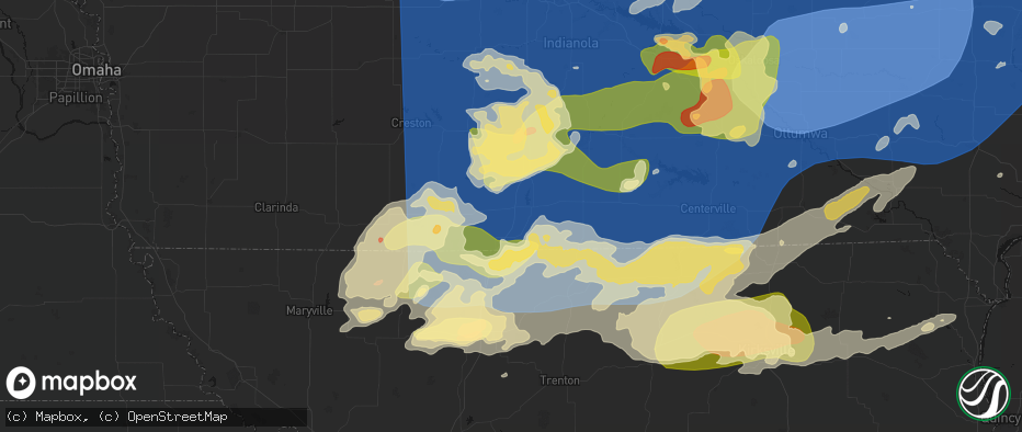 Hail map in Decatur, IA on June 11, 2026