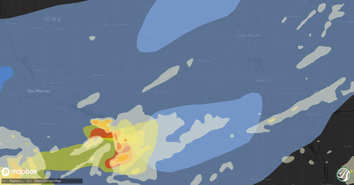 Hail map in Deep River, IA on June 11, 2026