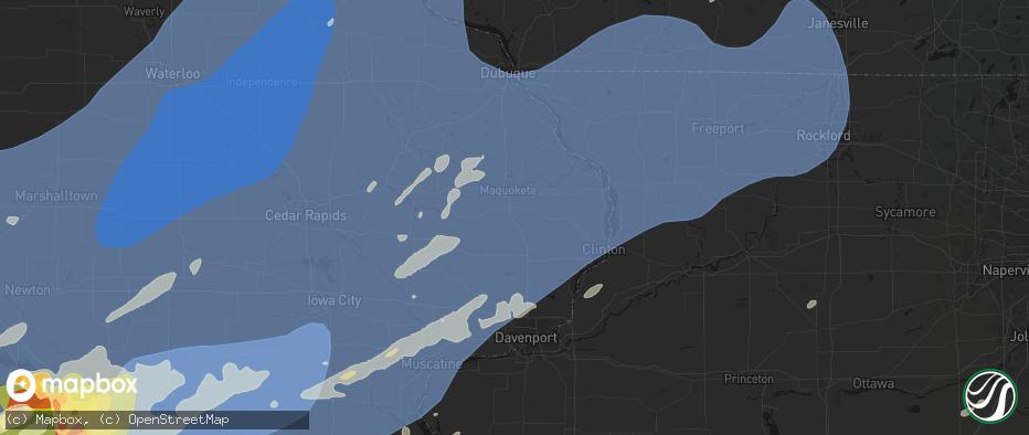 Hail map in Delmar, IA on June 11, 2026