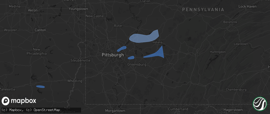 Hail map in Delmont, PA on June 11, 2026