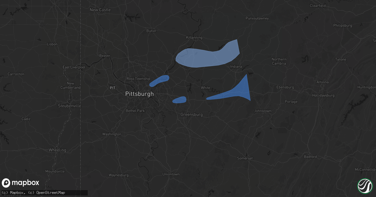 Hail map in Delmont, PA on June 11, 2026