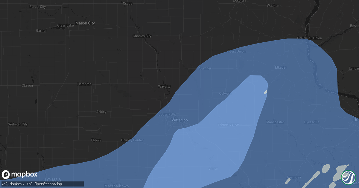 Hail map in Denver, IA on June 11, 2026