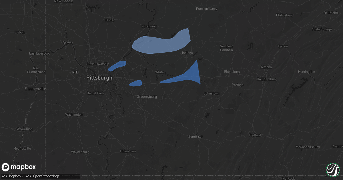 Hail map in Derry, PA on June 11, 2026