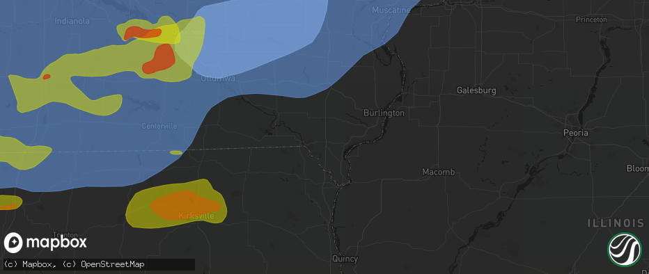 Hail map in Donnellson, IA on June 11, 2026