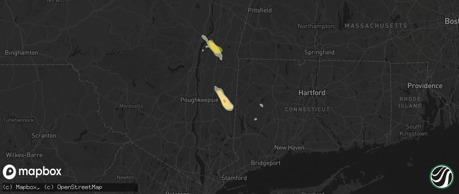Hail map in Dover Plains, NY on June 11, 2026