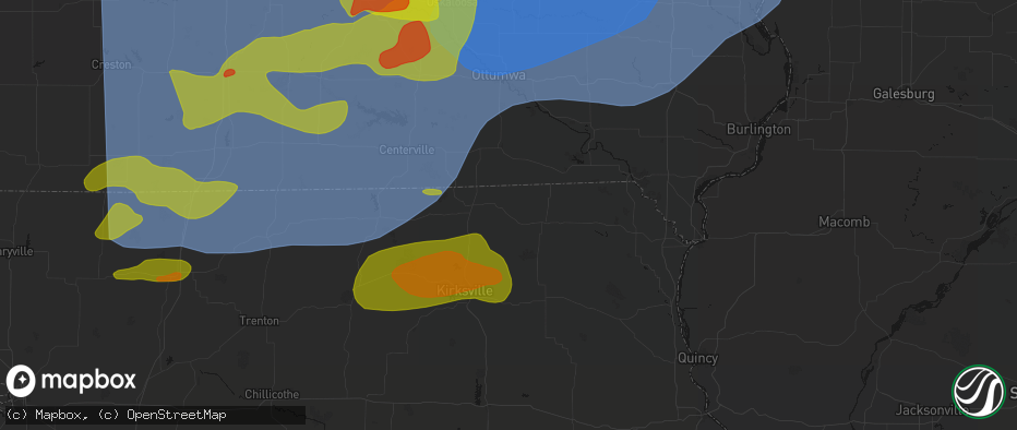Hail map in Downing, MO on June 11, 2026
