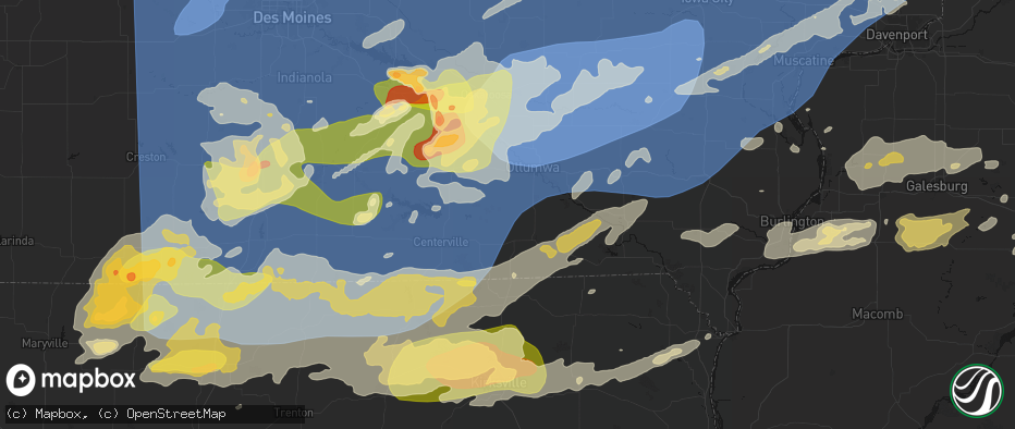 Hail map in Drakesville, IA on June 11, 2026