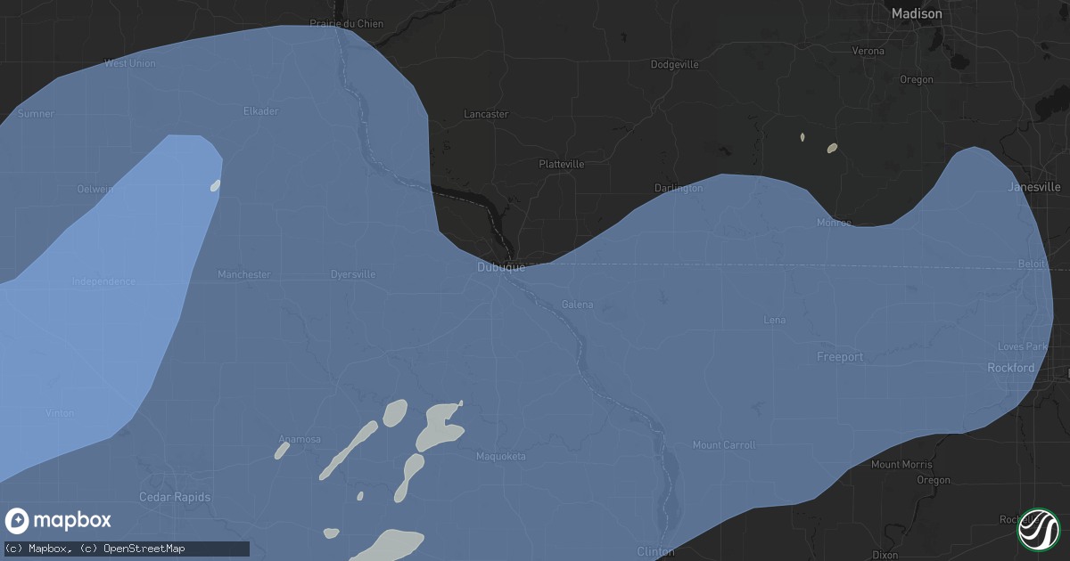 Hail map in East Dubuque, IL on June 11, 2026